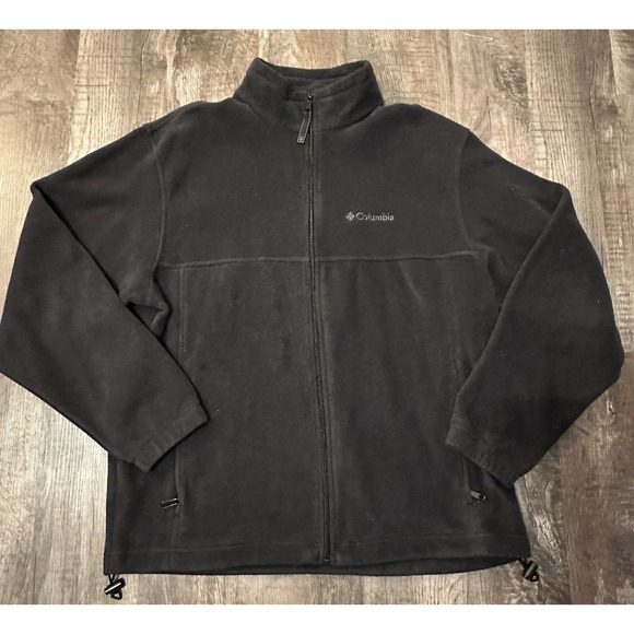 Mens columbia fleece full zip original black large - Picture 1 of 4